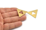 Brass Triangle Charm, 6 Raw Brass Zelda Stamping Blanks, Findings (27x1mm) D1024