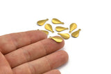 Brass Drop Charm, 100 Raw Brass Drop Charms With 1 Loop, Findings (15x8x0.50mm) B0346