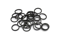 Black Connector Rings - 50 Oxidized Brass Black Connector Rings (12mm) B0119 S595