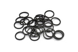 Black Connector Rings - 50 Oxidized Brass Black Connector Rings (12mm) B0119 S595