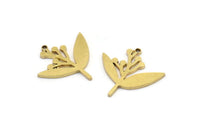 Brass Flower Charm, 24 Raw Brass Lily Flower Charms With 1 Hole, Charm Pendants (19x18x1mm) A3076
