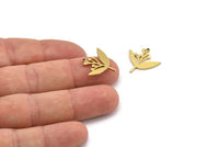 Brass Flower Charm, 24 Raw Brass Lily Flower Charms With 1 Hole, Charm Pendants (19x18x1mm) A3076