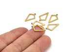 Brass Diamond Charm, 24 Raw Brass Diamond Charms With 1 Loop (19x12x1mm) A3081