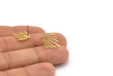 Earring Studs, 12 Raw Brass - Irregular Shaped Stud Earrings - Brass Earrings - Earrings (15x13x0.60mm) A3022
