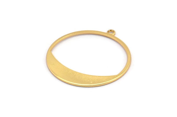 Gold Round Charm, 4 Gold Plated Brass Round Charms With 1 Loop, Earrings, Findings (31x29x0,70mm) D0741 Q1029