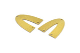 Brass Geometric Charm, 8 Raw Brass V Shaped Charms With 3 Holes, Pendants, Findings (29x24x0.70mm) B0314