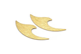 Brass Wave Blank, 12 Textured Raw Brass Wave Blanks, Stamping Blanks, Findings (39x15x0.60mm) D1146