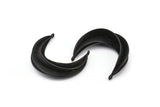 Black Ethnic Pendant, Oxidized Black Brass Crescent Pendants With 2 Loops, Earring Findings (37x32mm) N0860 S725