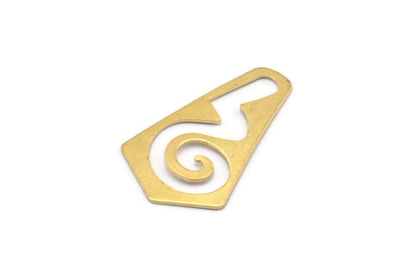 Brass Irregular Charm, 24 Raw Brass Irregular Charms Without Hole, Findings (26x17x0.60mm) D1072