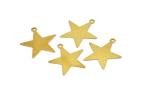 Brass Star Charm, 20 Raw Brass Star Charms (23mm) Brs 493 A0265