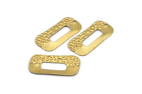 Brass Rectangle Charm, 12 Raw Brass Rectangle Charms With 1 Hole, Earrings, Findings (34x17x0.60mm) D1018