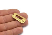 Brass Rectangle Charm, 12 Raw Brass Rectangle Charms With 1 Hole, Earrings, Findings (34x17x0.60mm) D1018
