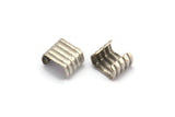 8mm Crimp End, 40 Antique Silver Plated Brass Crimp Findings Without Holes (8x7mm) Brs 511 A0146