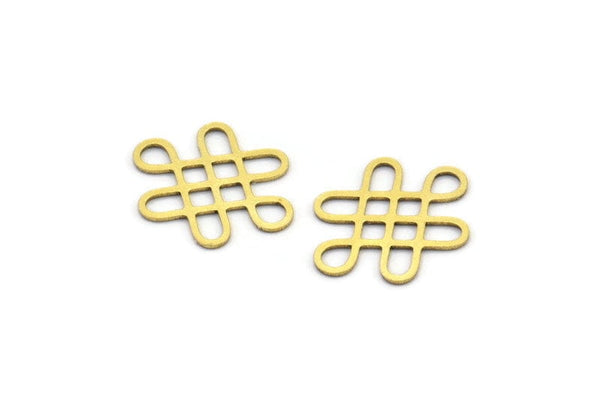 Brass Ethnic Charm, 24 Raw Brass Ethnic Motif Charms, Earring Charms (18x14x0.60mm) A3098