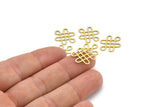 Brass Ethnic Charm, 24 Raw Brass Ethnic Motif Charms, Earring Charms (18x14x0.60mm) A3098