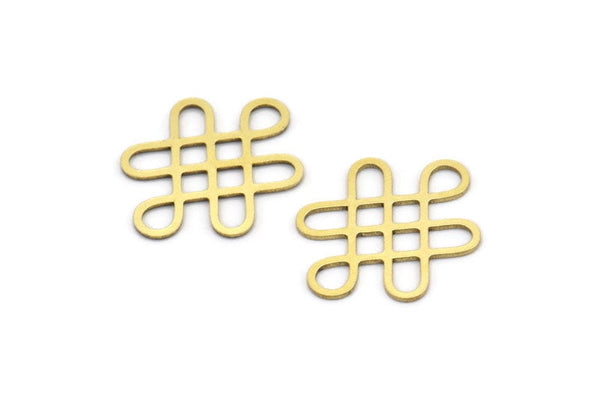 Brass Ethnic Charm, 24 Raw Brass Ethnic Motif Charms, Earring Charms (22x17x0.60mm) A3097
