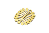 Brass Leaf Charm, 10 Raw Brass Leaf Charms With 1 Loop, Charm Pendants (22x19x0.60mm) A3095