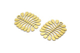 Brass Leaf Charm, 10 Raw Brass Leaf Charms With 1 Loop, Charm Pendants (22x19x0.60mm) A3095