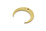 Brass Moon Charm, 12 Raw Brass Crescent Moon Charms With 1 Hole (25x5x1mm) A3109