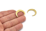 Brass Moon Charm, 12 Raw Brass Crescent Moon Charms With 1 Hole (25x5x1mm) A3109