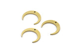 Brass Moon Charm, 24 Raw Brass Crescent Moon Charms With 1 Hole (16x3x1mm) A3096
