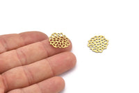 Brass Irregular Charm, 12 Raw Brass Irregular Charms Without Hole, Findings (18x17x0.60mm) A3100