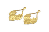 Brass Drop Charm, 12 Raw Brass Drop Charms With 1 Loop, Findings, Earrings, Pendants (36x21x0.70mm) D1247