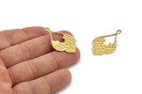 Brass Drop Charm, 12 Raw Brass Drop Charms With 1 Loop, Findings, Earrings, Pendants (36x21x0.70mm) D1247