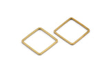Square Brass Charm, 50 Raw Brass Square Connectors (15x0.8mm) BS 1858