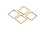 Square Brass Charm, 50 Raw Brass Square Connectors (15x0.8mm) BS 1858