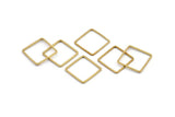 Square Brass Charm, 50 Raw Brass Square Connectors (15x0.8mm) BS 1858