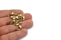 Brass Parrot Clasp, 50 Raw Brass Lobster Claw Clasps (10.3x4mm) Bs-1653