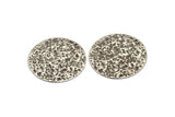 Silver Disc Charm, 6 Hammered Antique Silver Plated Brass Round Charms With 1 Hole, Earrings, Findings (30x0.70mm) D974 H1061