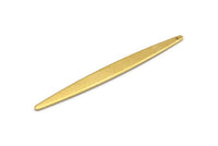 Brass Necklace Bar, 12 Raw Brass Bar Charms With 1 Hole, Earrings, Pendants (62x6x1mm) D0688