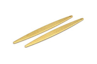 Brass Necklace Bar, 12 Raw Brass Bar Charms With 1 Hole, Earrings, Pendants (62x6x1mm) D0688