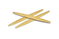 Brass Necklace Bar, 12 Raw Brass Bar Charms With 1 Hole, Earrings, Pendants (62x6x1mm) D0688