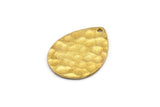 Brass Drop Pendant, 5 Raw Brass Hammered Drop Pendant With 1 Hole, Findings (23x17x1mm) BS 2319