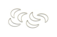 Silver Moon Connector, 50 Silver Tone Moon Connectors (17x5x1mm) BS 2116