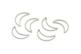 Silver Moon Connector, 50 Silver Tone Moon Connectors (17x5x1mm) BS 2116