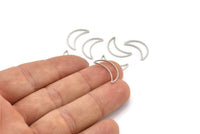 Silver Moon Connector, 50 Silver Tone Moon Connectors (17x5x1mm) BS 2116