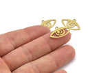 Brass Eye Charm, 24 Raw Brass Eye Charms With 1 Loop (22x13x0.60mm) A3132