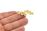 Brass Worm Charm, 24 Raw Brass Worm Charms With 1 Loop, Earring Charms (24x11x0.60mm) A3114