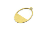 Brass Oval Charm, 12 Raw Brass Oval Charms With 1 Loop, Earring Charms (24x16x0.60mm) A3113