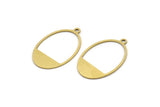 Brass Oval Charm, 12 Raw Brass Oval Charms With 1 Loop, Earring Charms (28x18x0.60mm) A3112