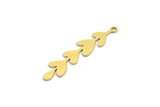 Brass Leaf Charm, 24 Raw Brass Leaf Charms With 1 Loop, Charm Pendants (34x7x0.60mm) A3149