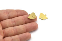 Brass Leaf Charm, 12 Raw Brass Gingko Leaf Charms With 1 Loop, Charm Pendants (18x14x0.60mm) A3122