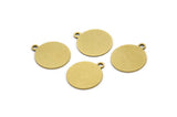Brass Round Tag, 24 Raw Brass Round Charms With 1 Loop, Stamping Tag (14x12x0.60mm) A3163