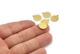 Brass Round Tag, 24 Raw Brass Round Charms With 1 Loop, Stamping Tag (14x12x0.60mm) A3163
