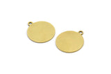 Brass Round Tag, 24 Raw Brass Round Charms With 1 Loop, Stamping Tag (16x14x0.60mm) A3159