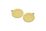 Brass Round Tag, 12 Raw Brass Round Charms With 1 Loop, Stamping Tag (18x16x0.60mm) A3157
